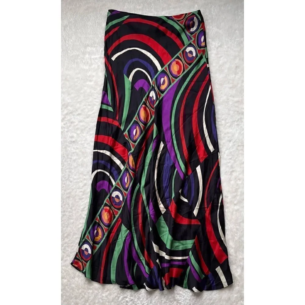 NWT Zara Blogger’s Favorite Printed Silk Effect Maxi Skirt, Size Small